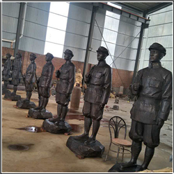 抗戰(zhàn)時期人物銅雕塑