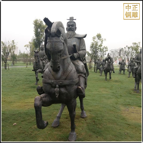 曹操騎戰(zhàn)馬銅雕塑鑄造.jpg 曹操騎戰(zhàn)馬銅雕塑鑄造.jpg