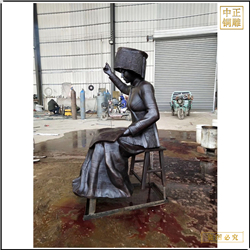 少數(shù)民族美女銅雕塑鑄造 