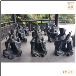 公園古代人物銅雕塑