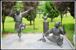 聞雞起舞人物雕塑圖片