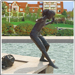 海邊玩耍景觀(guān)銅雕